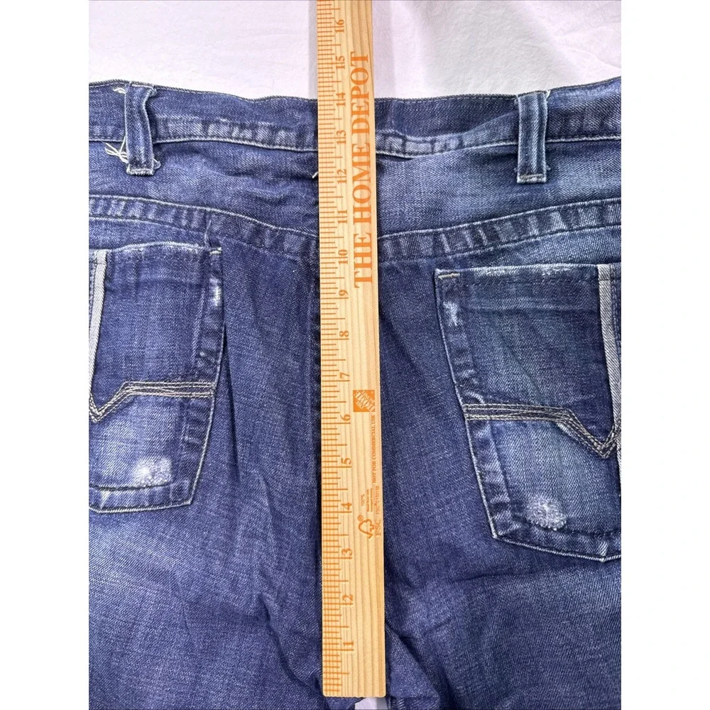 Guess Jeans Rebel  Straight Men 42 Y2K DARK Wash HEAVY WHISKERING